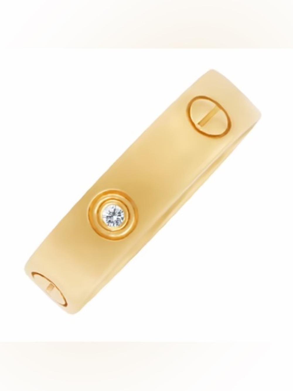 18K Gold 3 Diamond 3 Screw Love  Luxury Fashion Ring No Fade Engraved Unisex